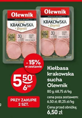 Kiełbasa krakowska sucha Olewnik promocja w Żabka