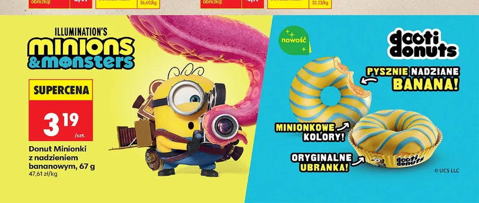 Donut Minionki z nadzieniem bananowym promocja w Biedronka