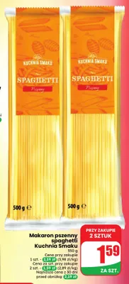 Makaron pszenny spaghetti Kuchnia Smaku promocja w Dino