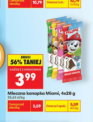 Mleczna kanapka Miami 4-pak promocja w Biedronka