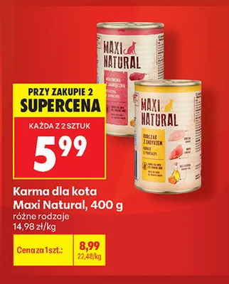 Karma dla kota Maxi Natural kurczak z indykiem promocja w Biedronka