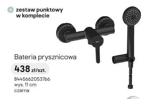 Bateria prysznicowa Roca Carelia czarna promocja w Castorama