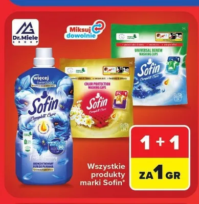 Kapsułki do prania Sofin Complete Care Universal Renew promocja w Carrefour