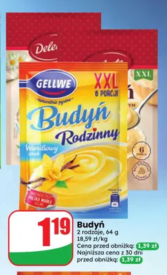 Budyń Rodzinny waniliowy Gellwe promocja w Dino