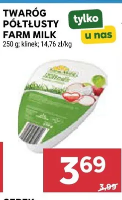 Twaróg półtłusty Farm Milk promocja w Stokrotka