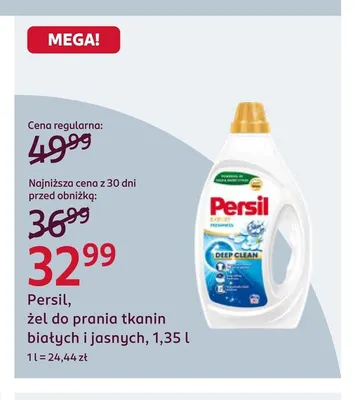 Żel do prania tkanin białych i jasnych Persil promocja w Rossmann