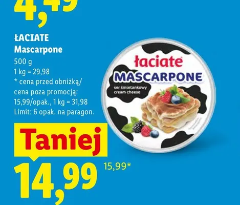 Serek mascarpone Łaciate promocja w Lidl