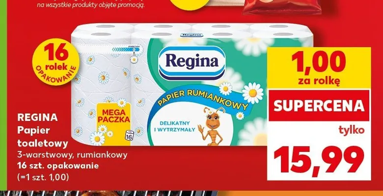 Papier toaletowy Regina rumiankowy 3-warstwowy promocja w Kaufland