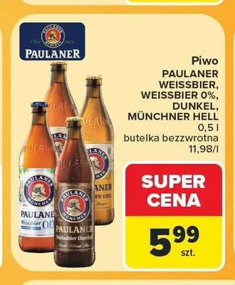 Piwo Paulaner Hefe-Weißbier Naturtrüb promocja w Carrefour