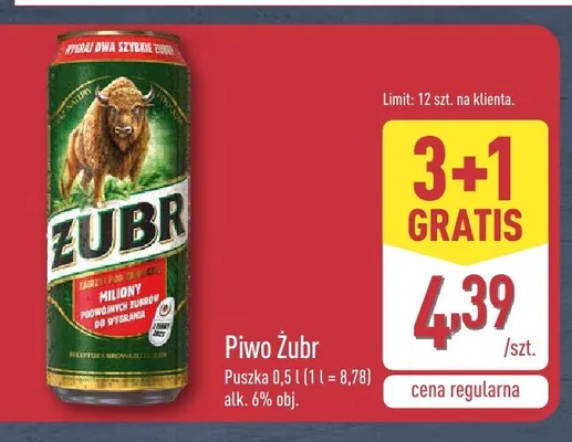 Piwo Żubr promocja w Aldi