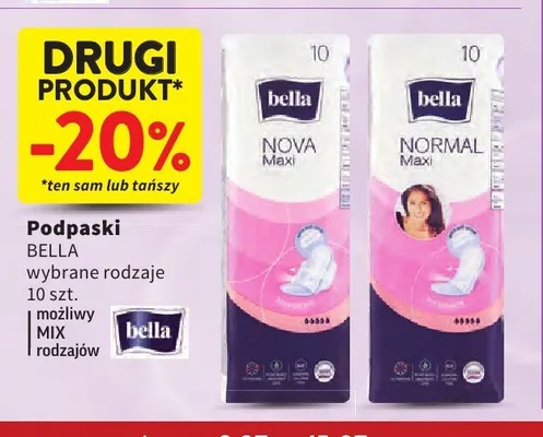 Podpaski Bella Normal Maxi promocja w Intermarche
