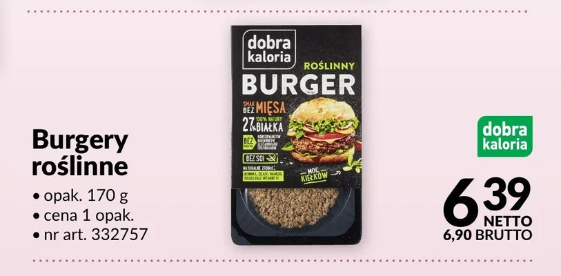 Burgery roślinne Dobra Kaloria promocja w Makro