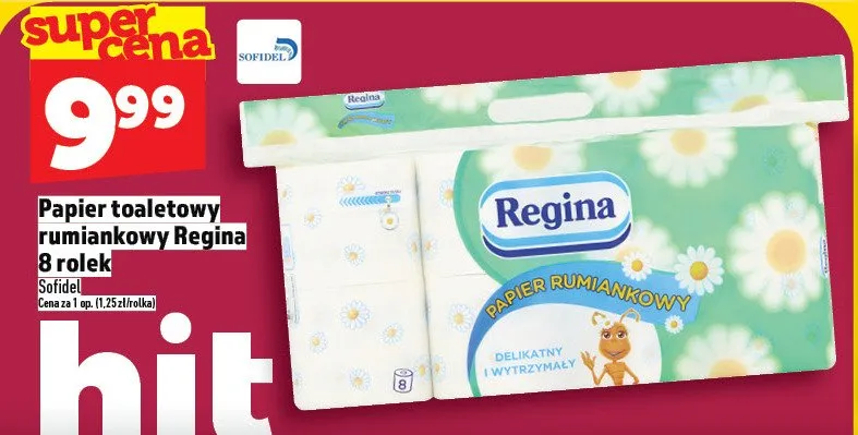 Papier toaletowy rumiankowy Regina 8 rolek promocja w TOPAZ