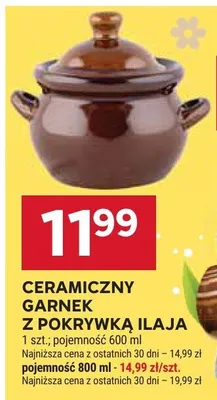 Ceramiczny garnek z pokrywką Ilaja promocja w Stokrotka