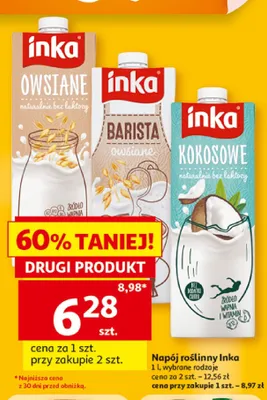 Napój roślinny owsiany Inka promocja w Auchan