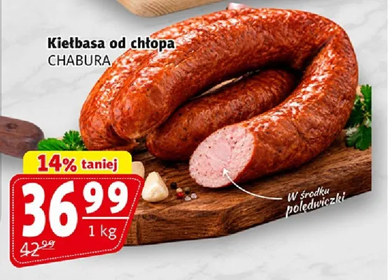 Kiełbasa od chłopa Chabura promocja w Prim Market