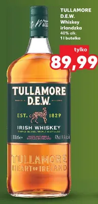 Whiskey irlandzka TULLAMORE D.E.W. 40% alk. promocja w Kaufland