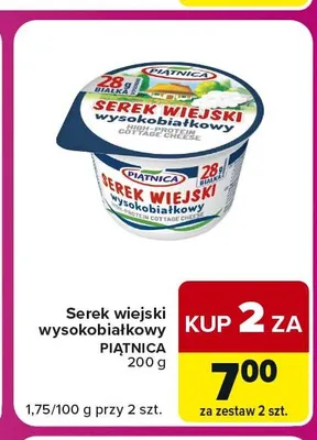 Serek wiejski wysokobiałkowy Piątnica promocja w Carrefour Express