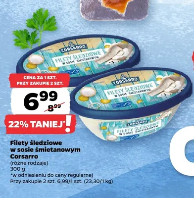 Filety śledziowe w sosie śmietanowym Corsarro promocja w Netto