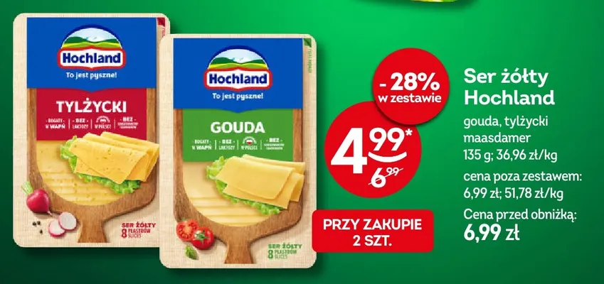 Ser gouda w plastrach Hochland promocja w Żabka