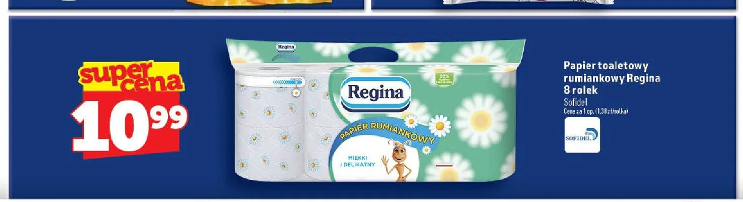 Papier toaletowy rumiankowy Regina 8-pak promocja w TOPAZ