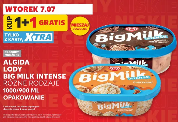Lody słony karmel Algida Big Milk Intense promocja w Kaufland