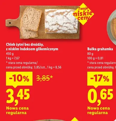 Chleb żytni bez drożdży z niskim indeksem glikemicznym promocja w Lidl
