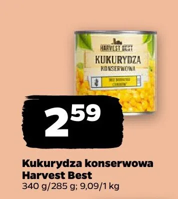 Kukurydza konserwowa Harvest Best promocja w Netto
