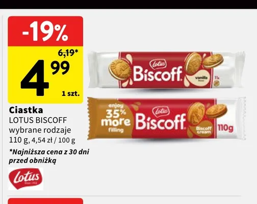 Ciastka Lotus Biscoff Biscoff cream promocja w Intermarche