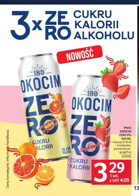 Piwo bezalkoholowe Okocim pomarańcza-grejpfrut promocja w Selgros
