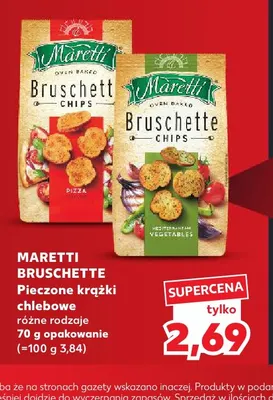 Pieczone krążki chlebowe Maretti Bruschette Chips Pizza promocja w Kaufland