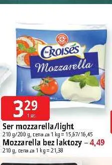 Ser mozzarella light Croisés promocja w Leclerc