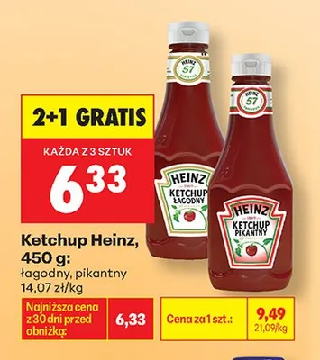 Ketchup Heinz łagodny promocja w Biedronka