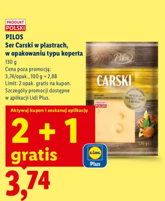 Ser Carski w plastrach, w opakowaniu typu koperta promocja w Lidl