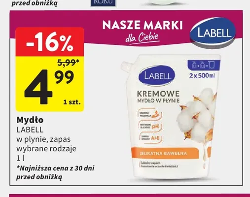 Mydło w płynie zapas Labell promocja w Intermarche