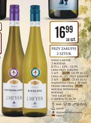 Wino J.Meyer Gewürztraminer białe Niemcy promocja w Dino