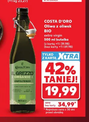 Oliwa z oliwek BIO extra virgin Costa d'Oro Il Grezzo promocja w Kaufland
