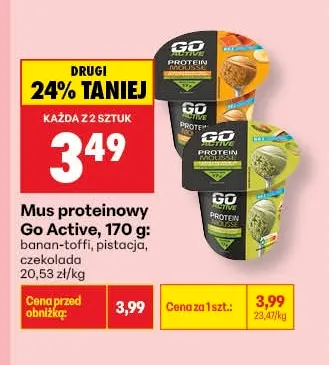 Mus proteinowy Go Active czekolada promocja w Biedronka