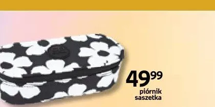 Piórnik saszetka czarno-biały w kwiaty promocja w Empik