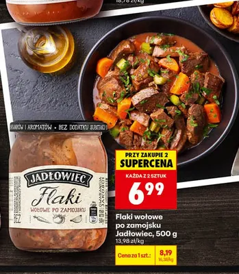 Flaki wołowe po zamojsku Jadłowiec promocja w Biedronka