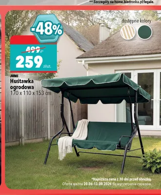 Huśtawka ogrodowa Jumi promocja w Biedronka Home