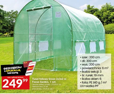 Tunel foliowy Green 2x3x2 m promocja w Twój Market