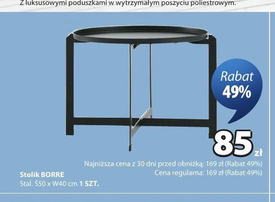 Stolik ogrodowy BORRE promocja w Jysk