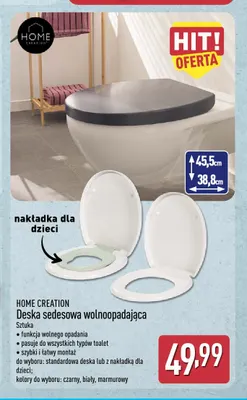 Deska sedesowa wolnoopadająca z nakładką dla dzieci Home Creation promocja w Aldi