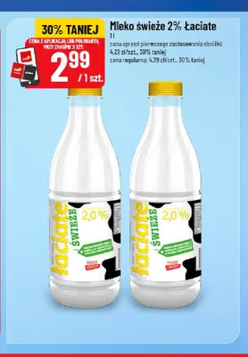 Mleko świeże Łaciate 2% promocja w POLOmarket