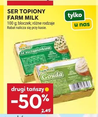 Ser topiony Farm Milk promocja w Stokrotka