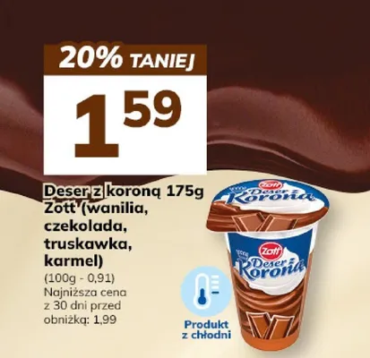 Deserki Korona 175g Zott (wanilia, czekolada, truskawka, kormel) promocja w Hitpol