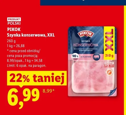 Szynka konserwowa Pikok XXL promocja w Lidl