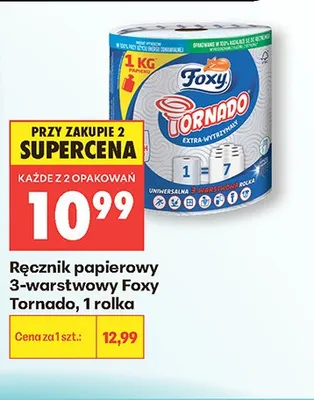 Ręcznik papierowy 3-warstwowy Foxy Tornado promocja w Biedronka