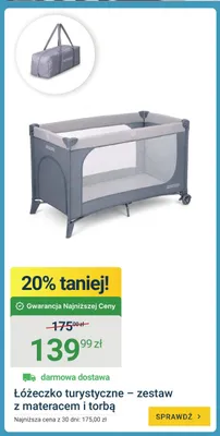 Łóżeczko turystyczne zestaw z materacem i torbą Ricokids promocja w ERLI